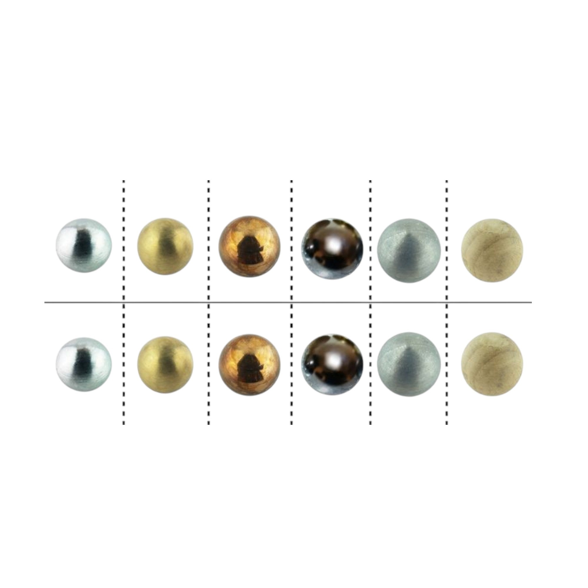 Physics Ball Set, Various Materials, 12 Solid Balls, with Storage Cont