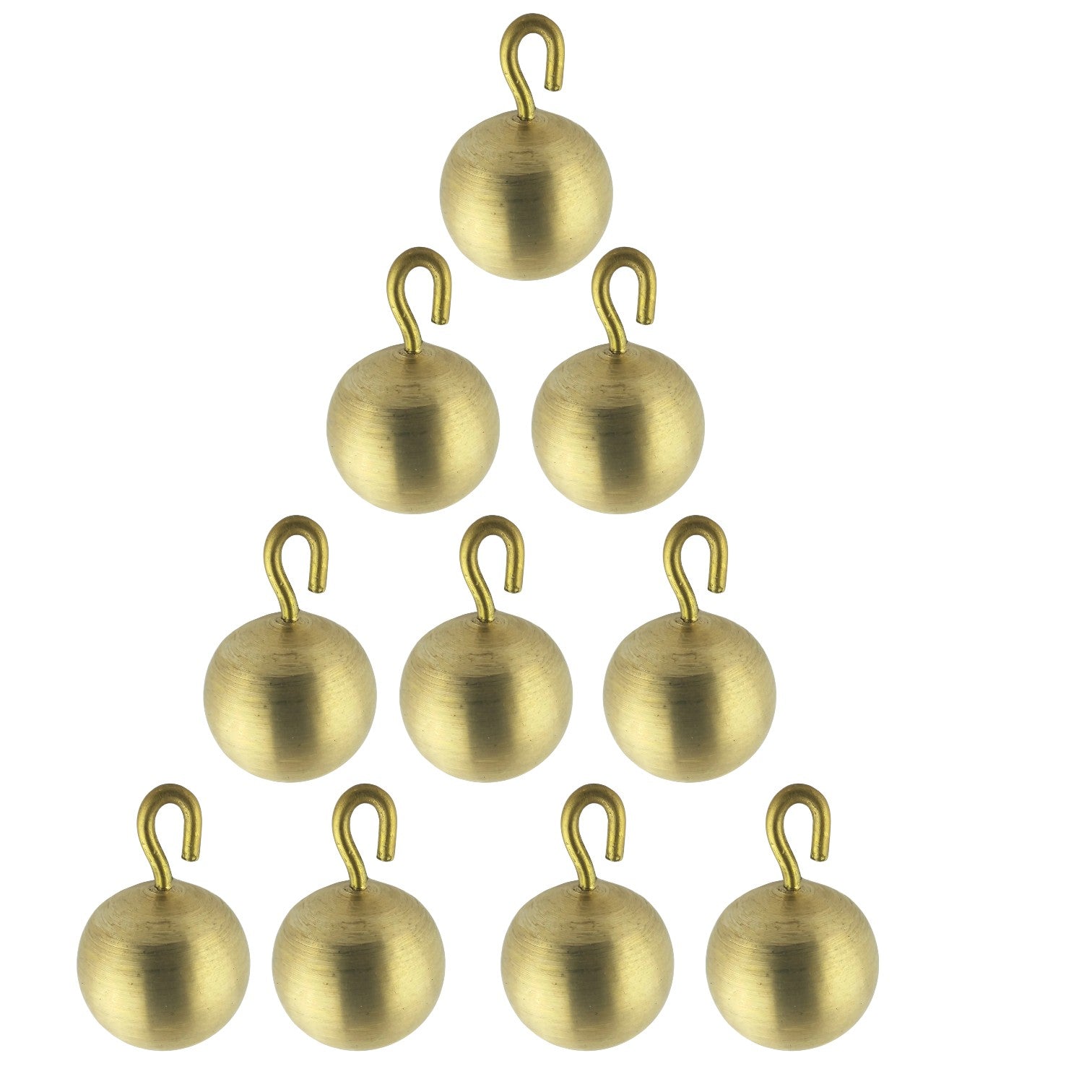 Physics Ball, Brass, 25 mm (1 in.), Hooked, Pack of 10