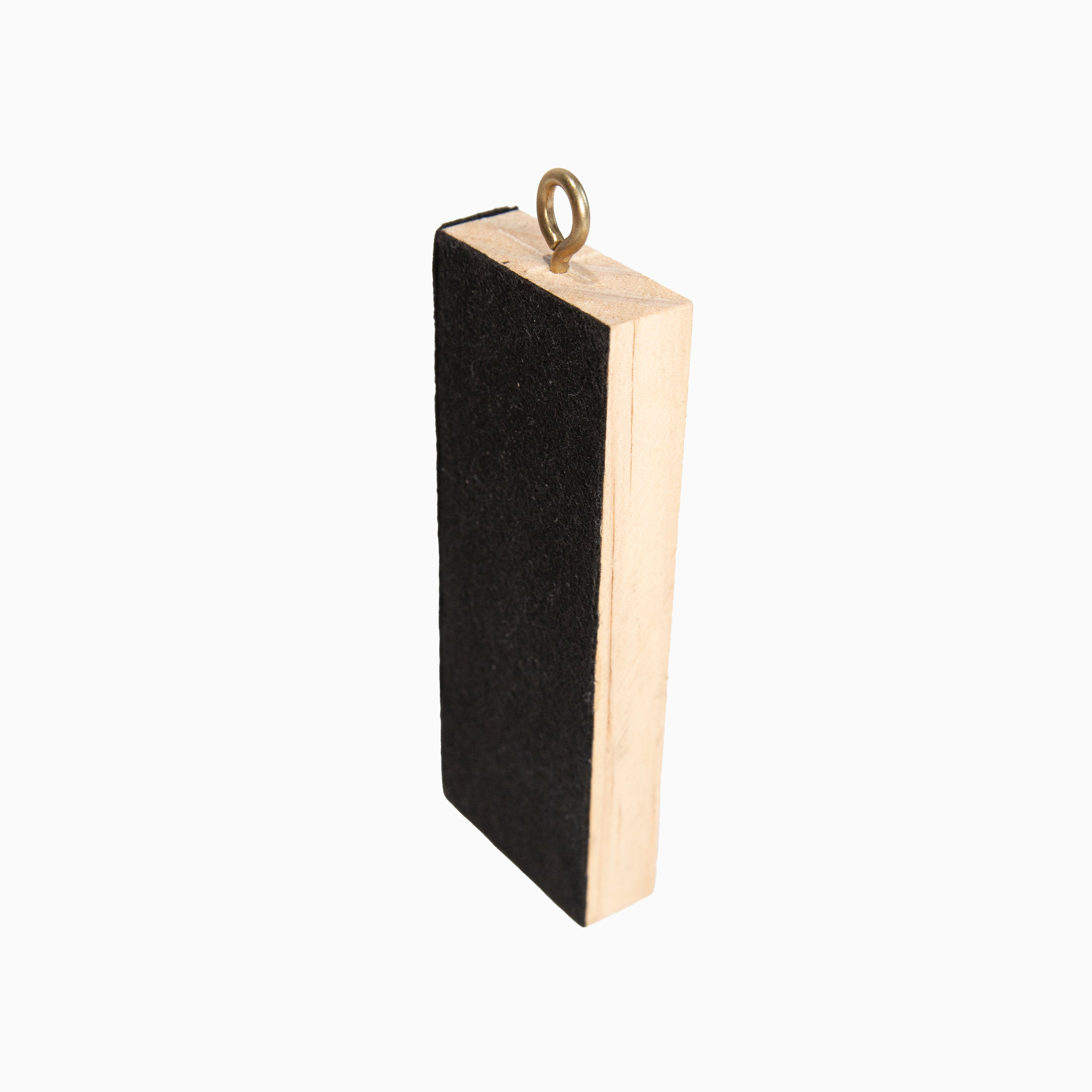 Friction Block Wood Size 5" x 2" x 3/4" with hook.  With felt and wood surfaces.