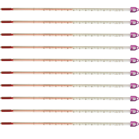 Thermometer, White-Backed, Total Immersion, Single Scale -20°C to 110°C. Pack 10.