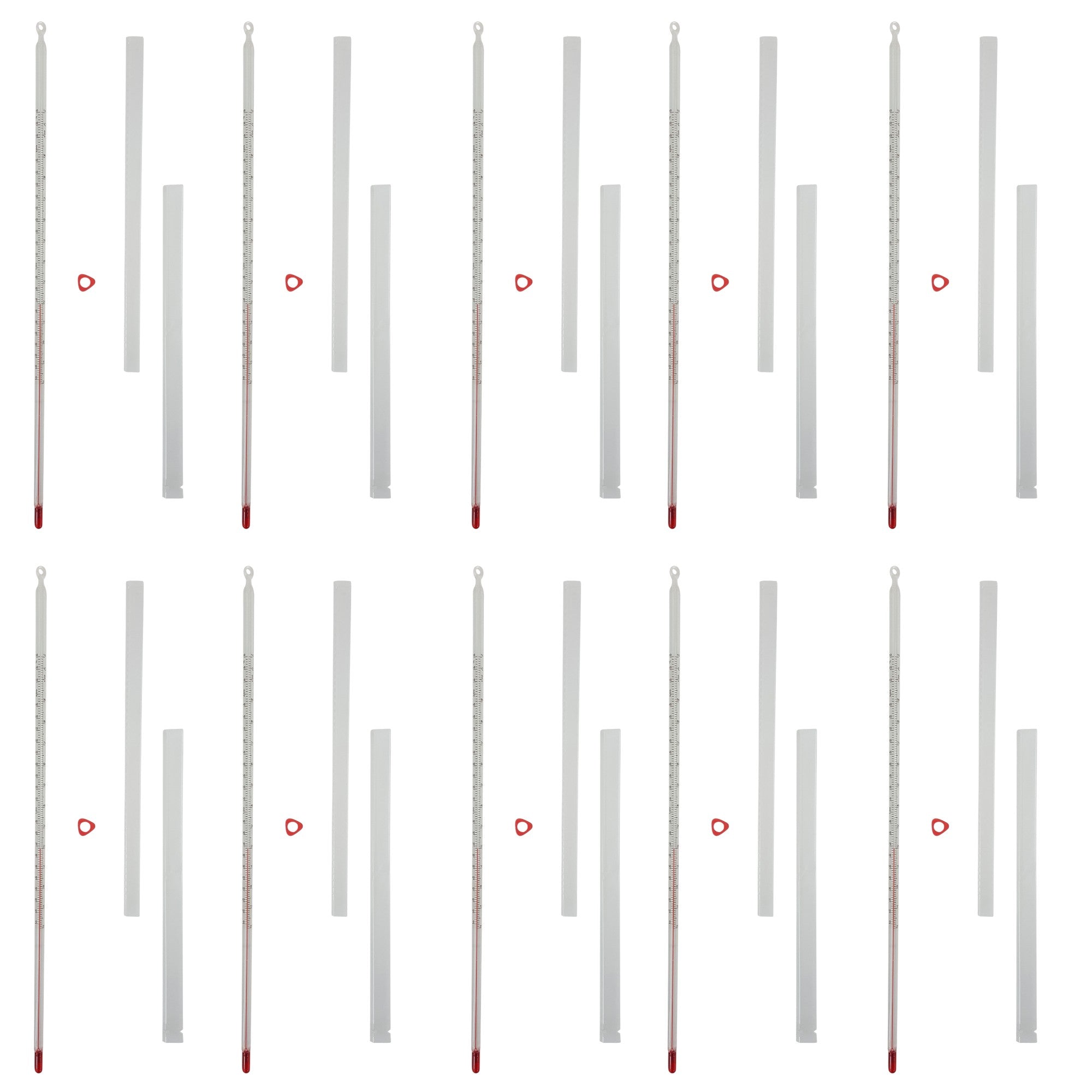 Thermometer, White-Backed, Total Immersion, Double Scale -20°C to 110°C and 0°F to 230°F.  Pack of 10