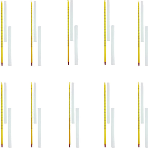 Thermometer, Yellow Back, Total Immersion, Single Scale -20°C to 110°C, 10 Pack by Go Science Crazy