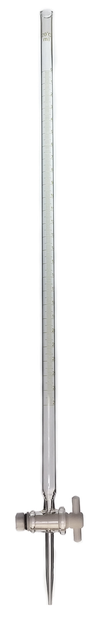 Burette, Borosilicate Glass with PTFE Stopcock, 25ml capacity.