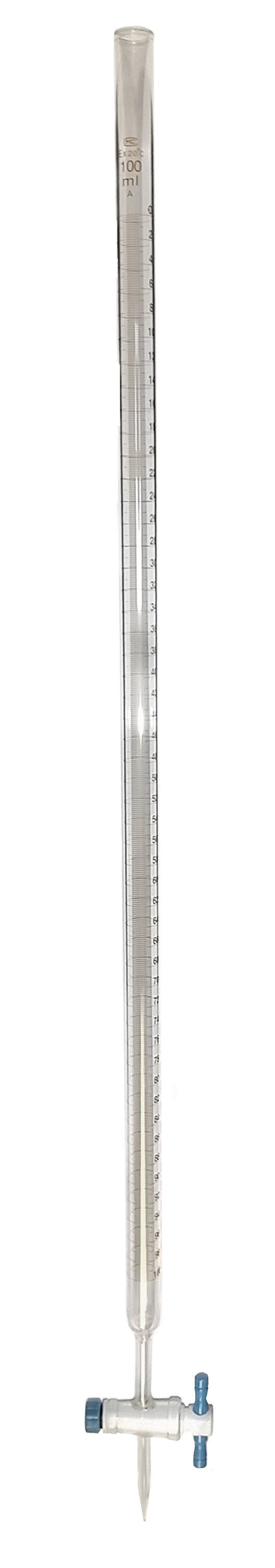 Burette, Borosilicate Glass with PTFE Stopcock, 100ml capacity.