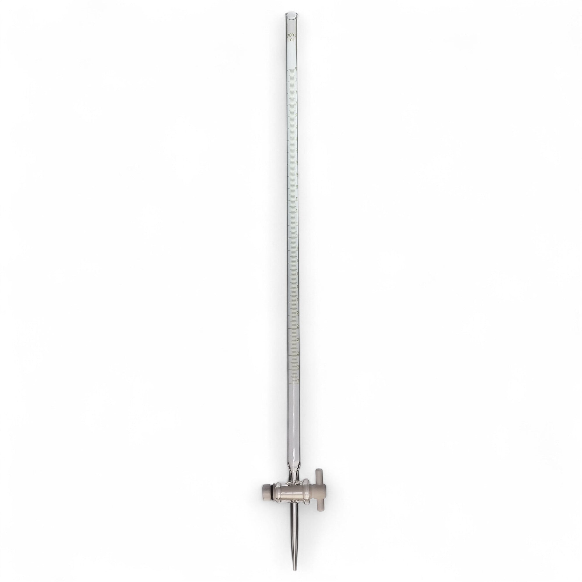 Burette, Borosilicate Glass with Ground Glass Stopcock, 25ml capacity. Pack of 5 burettes.