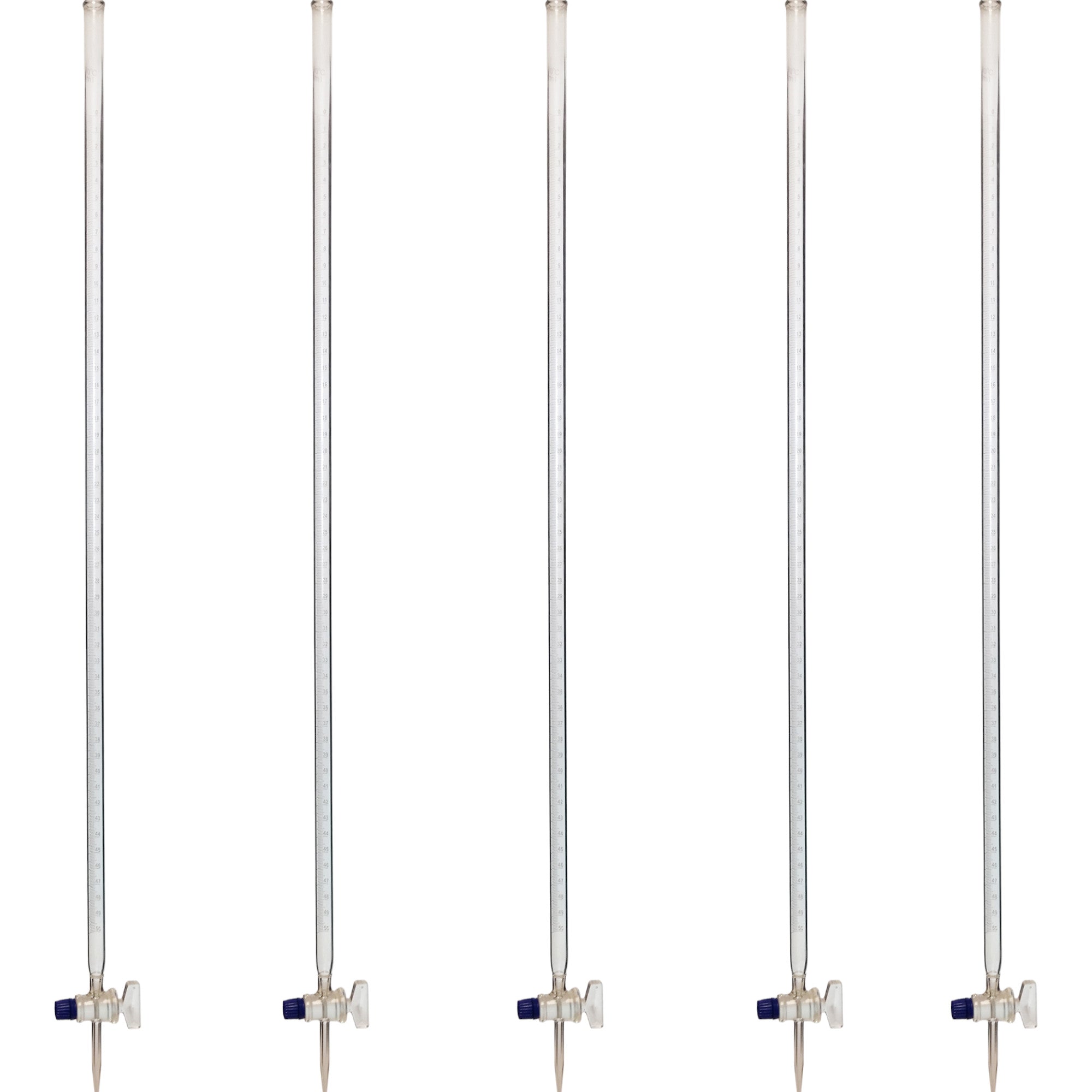 Burette with Ground Glass Stopcock 100ml capacity. Class A. Pack of 5 Burettes.