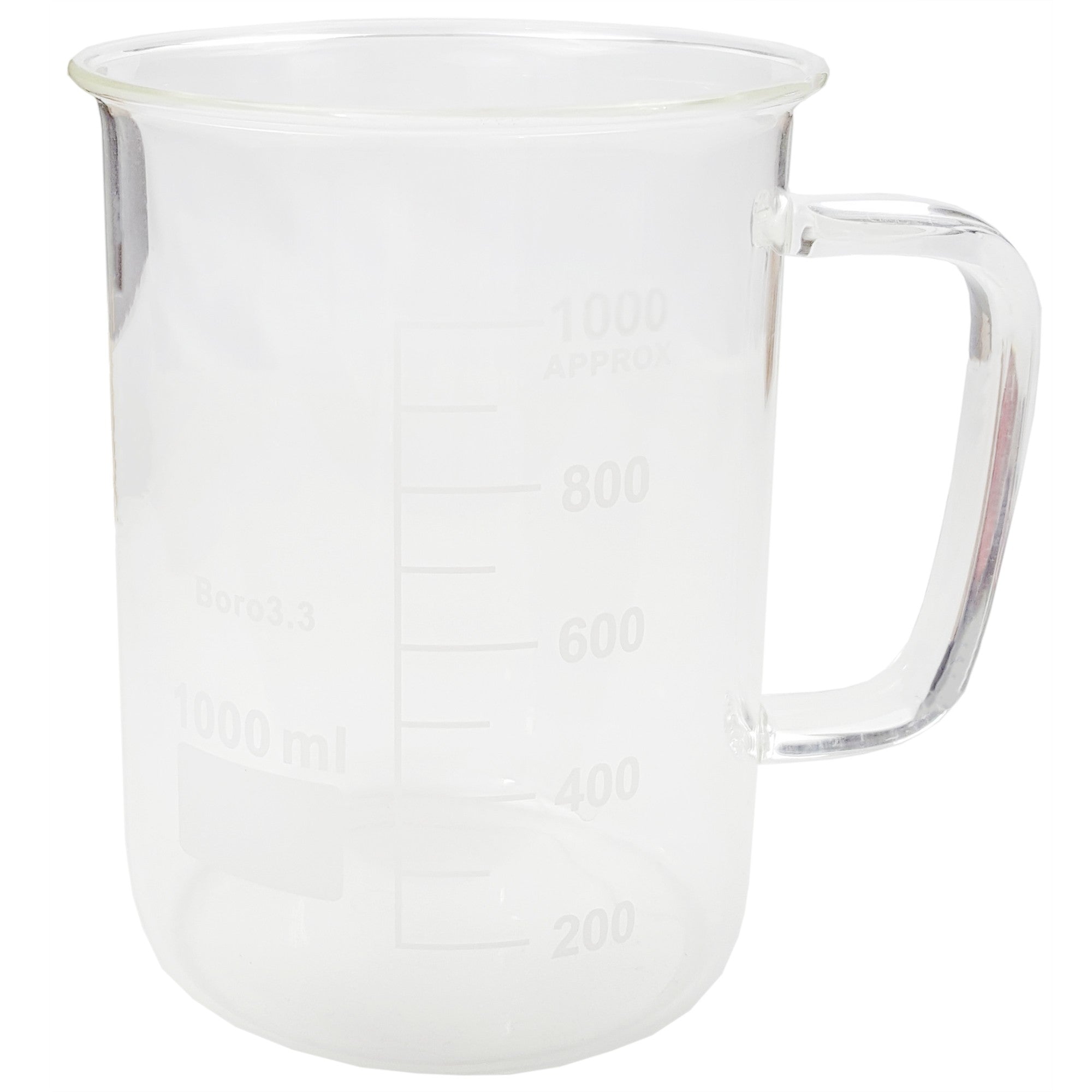 Beaker Mug 1000ml Borosilicate Glass.  Case of 24.