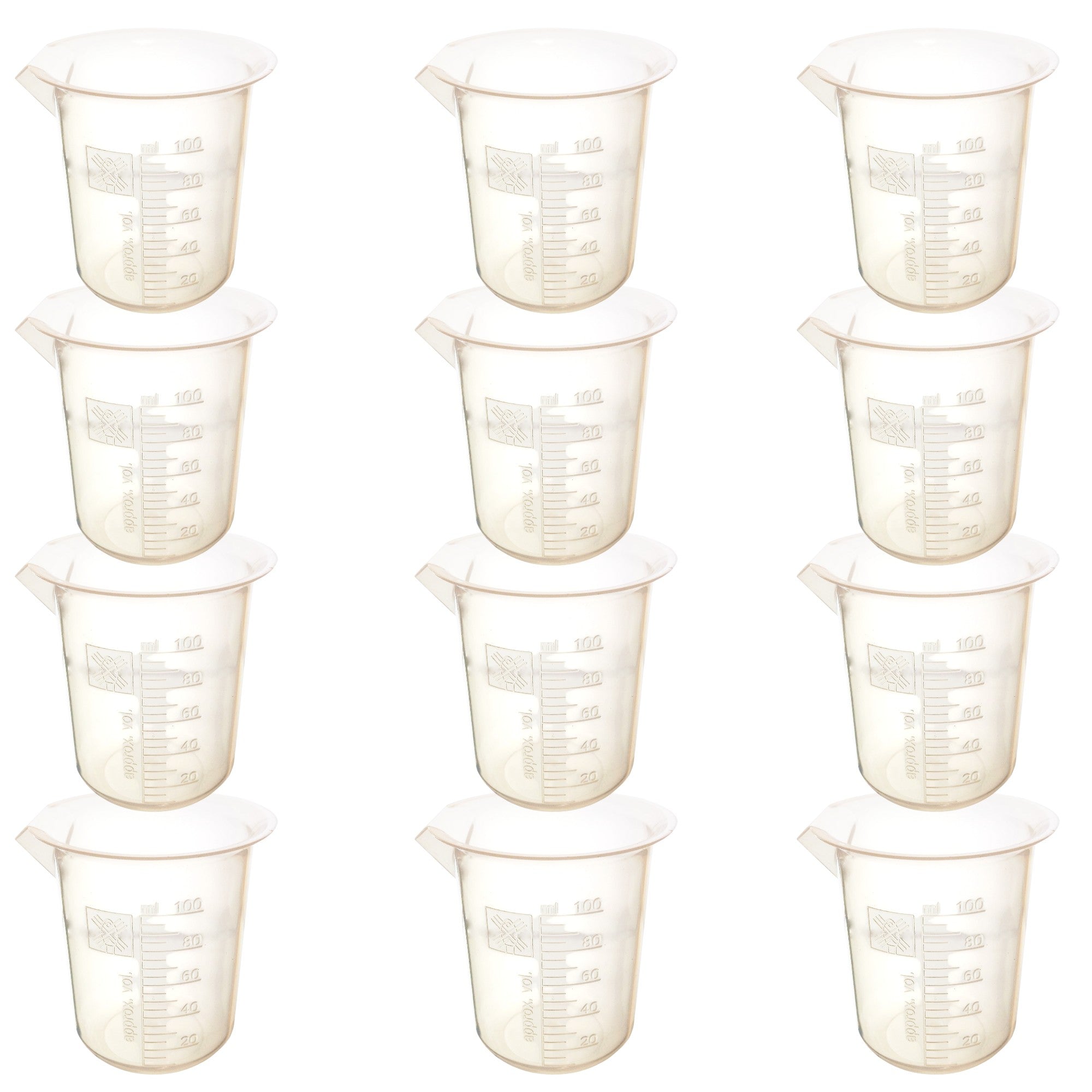 Beaker, Polypropylene 100ml, Pack of 12 by Go Science Crazy