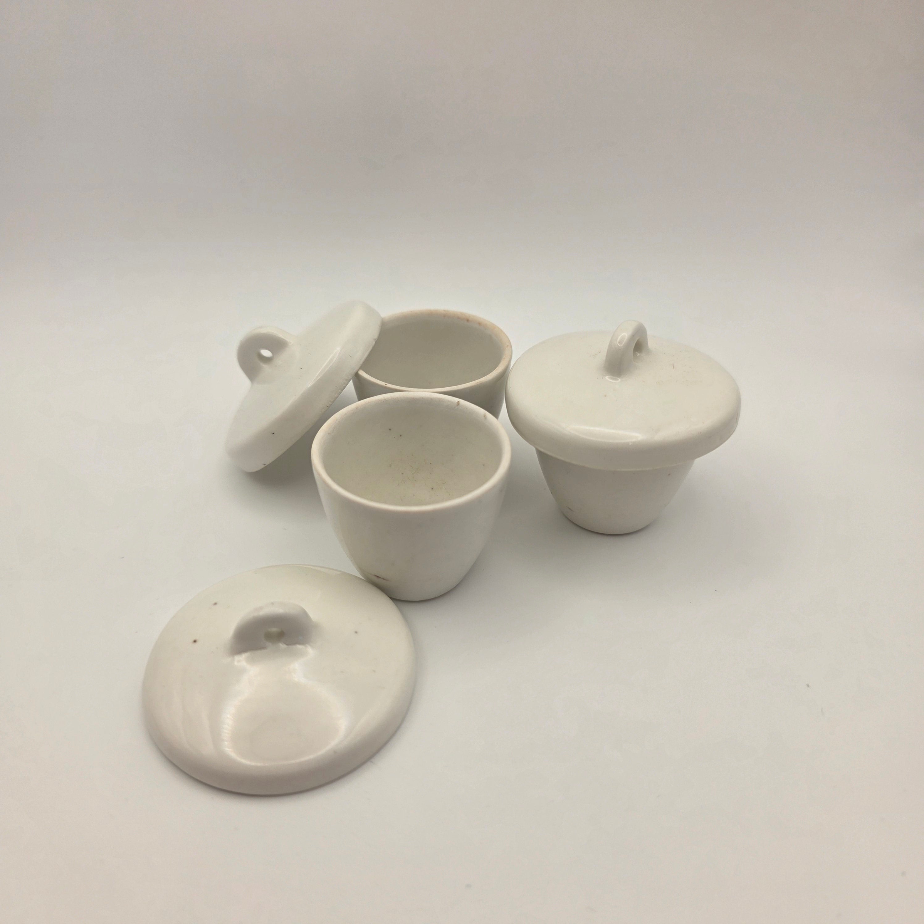 Crucible, Porcelain, High-Form, 10ml, with Lid, Pack of 20