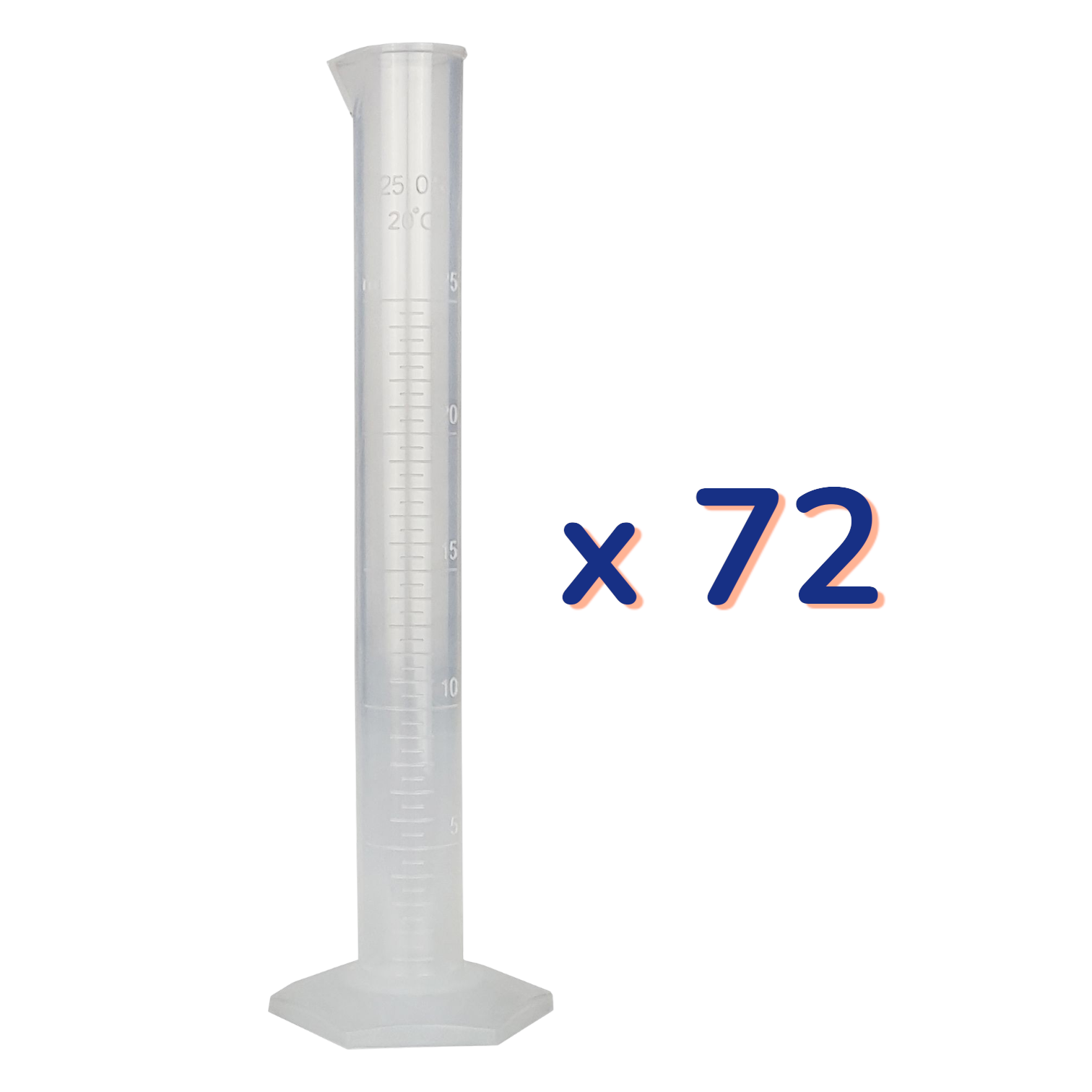 Cylinder, Polypropylene, 25ml, Case of 72