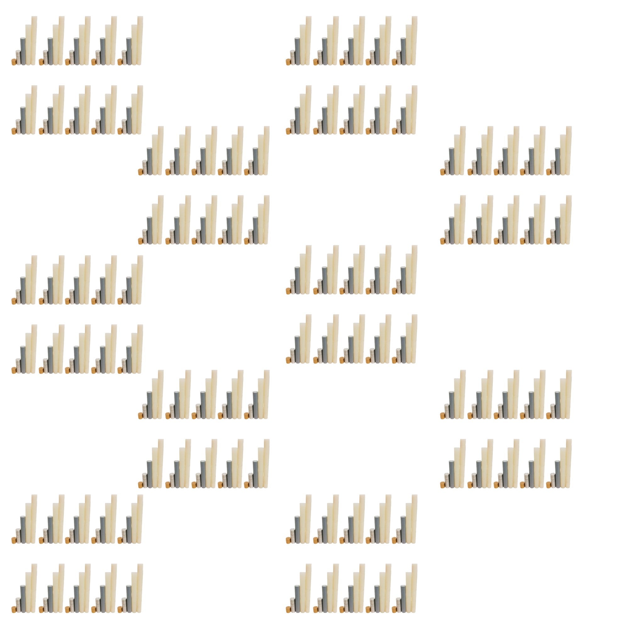 Density Rod Set - Five Equal-Mass Rods of Different Materials, Case of 100 Sets