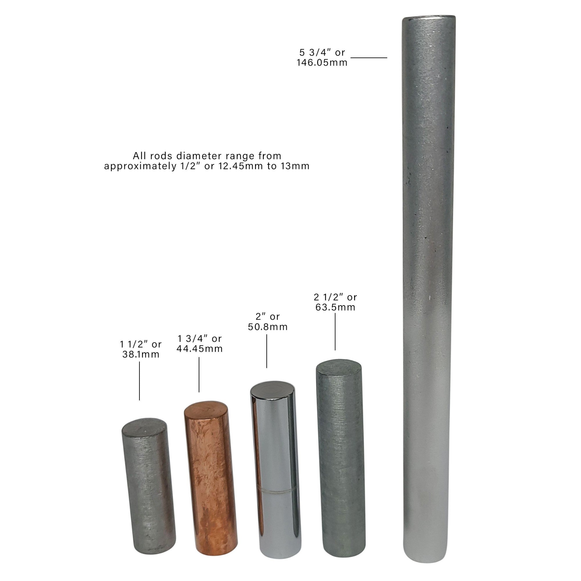 Density Rod or Equal Mass Set. Includes 5 metals each weighing 30 grams.