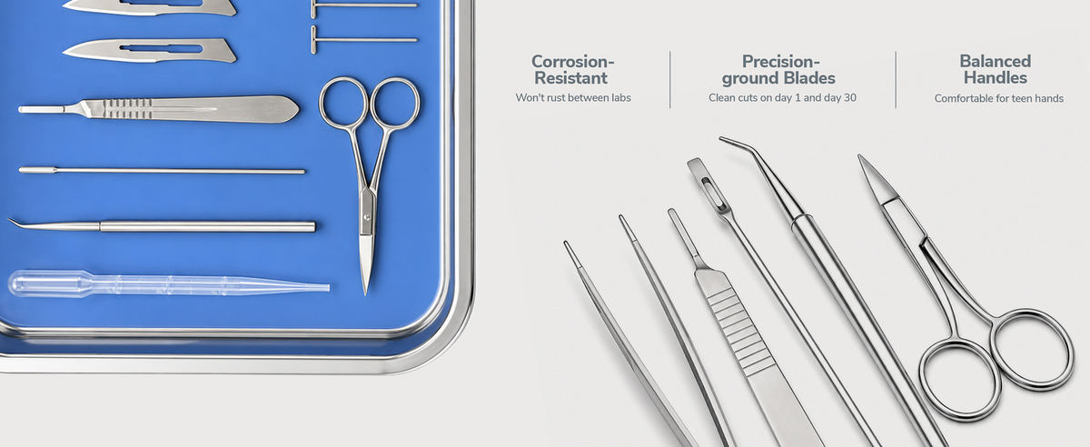Dissection Kit, Dissecting Pan and Tool Set, 10.5x 7.75 x 1.5 in. Pan