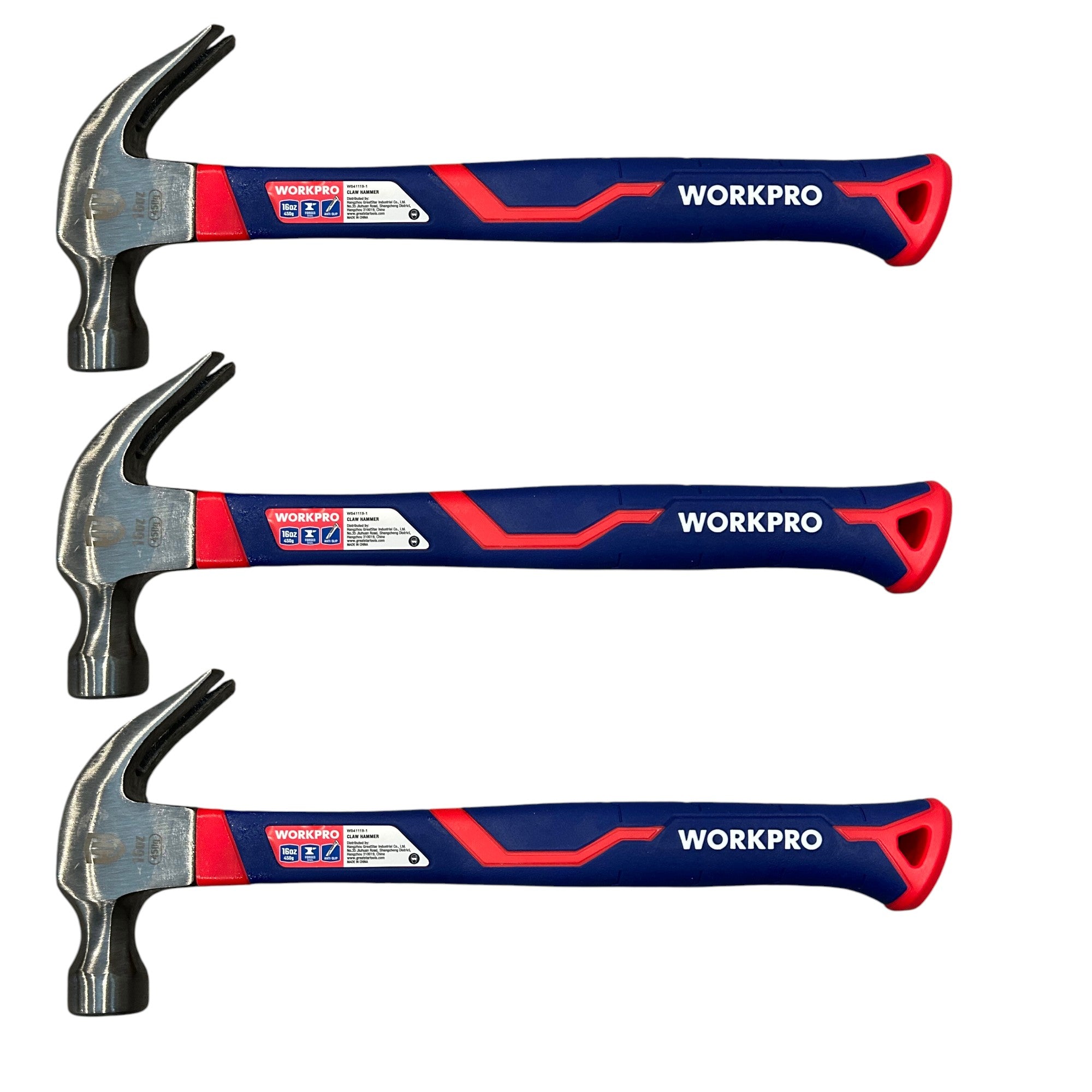 Hammer 16 ounce Work Pro.  Pack of 3. Used in PEER Physics CMW Kit.