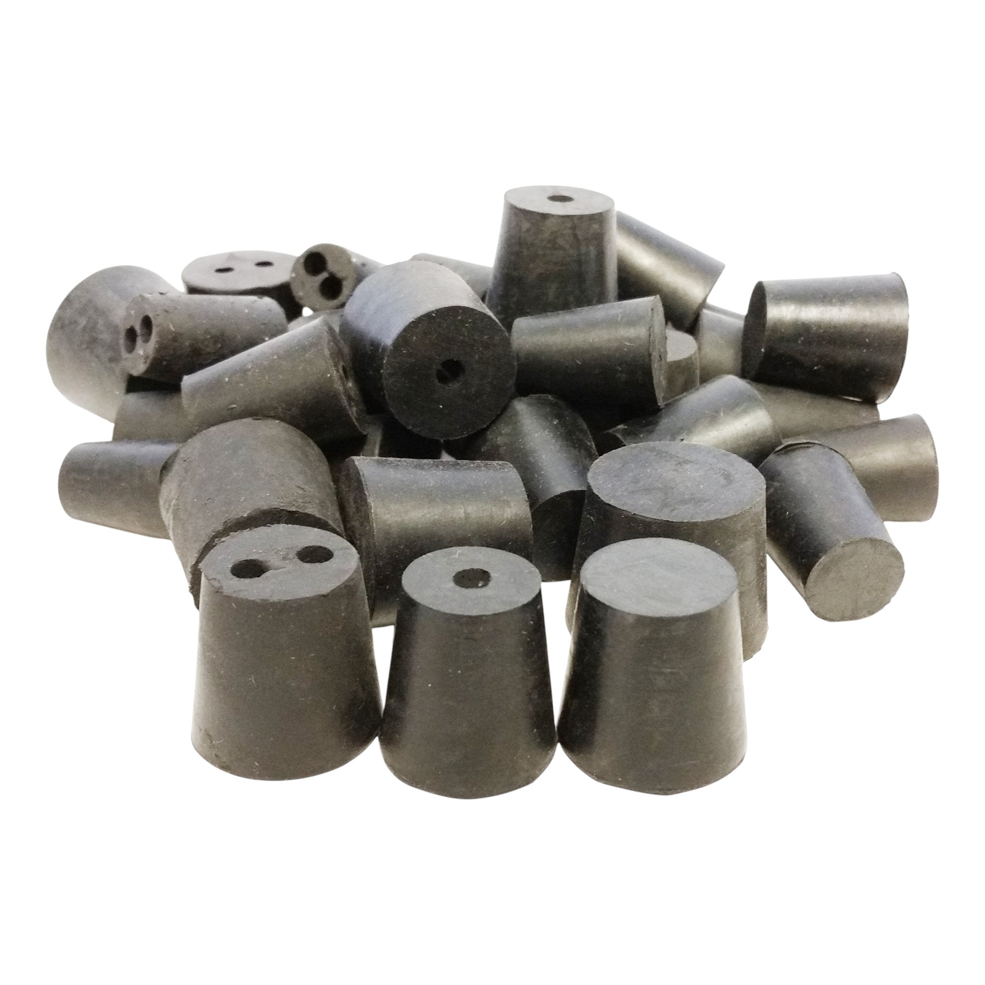 Rubber Stopper 1-Pound Set of Solid, 1-Hole, and 2-Hole Stoppers.