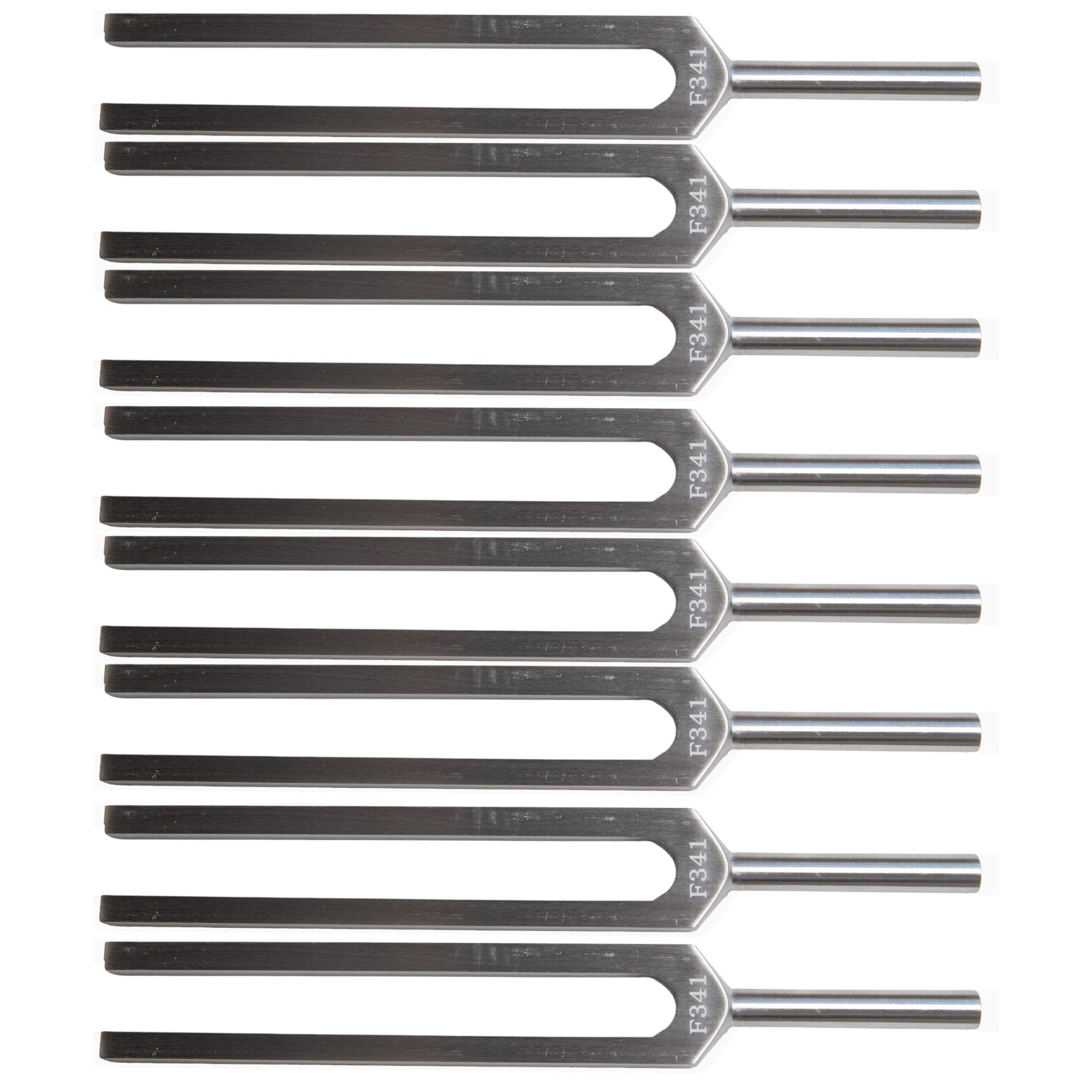 Tuning Fork, 341F. Sold as a pack of 8. Made from High Quality Aluminum. Used in PEER Physics CMW Kit.