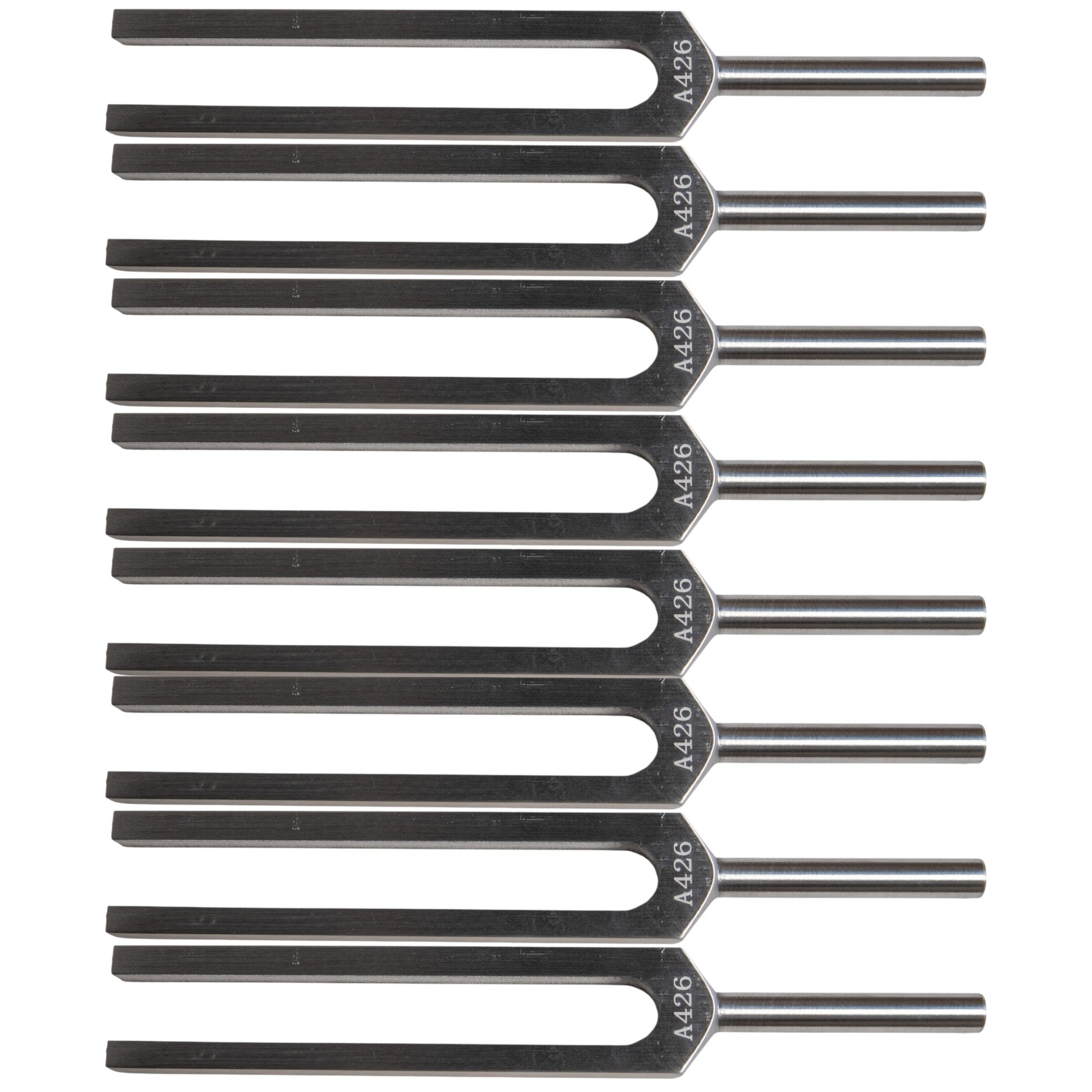 Tuning Fork, 426A. Sold as a pack of 8 Tuning Forks. For use with PEER Physics CMW Kit