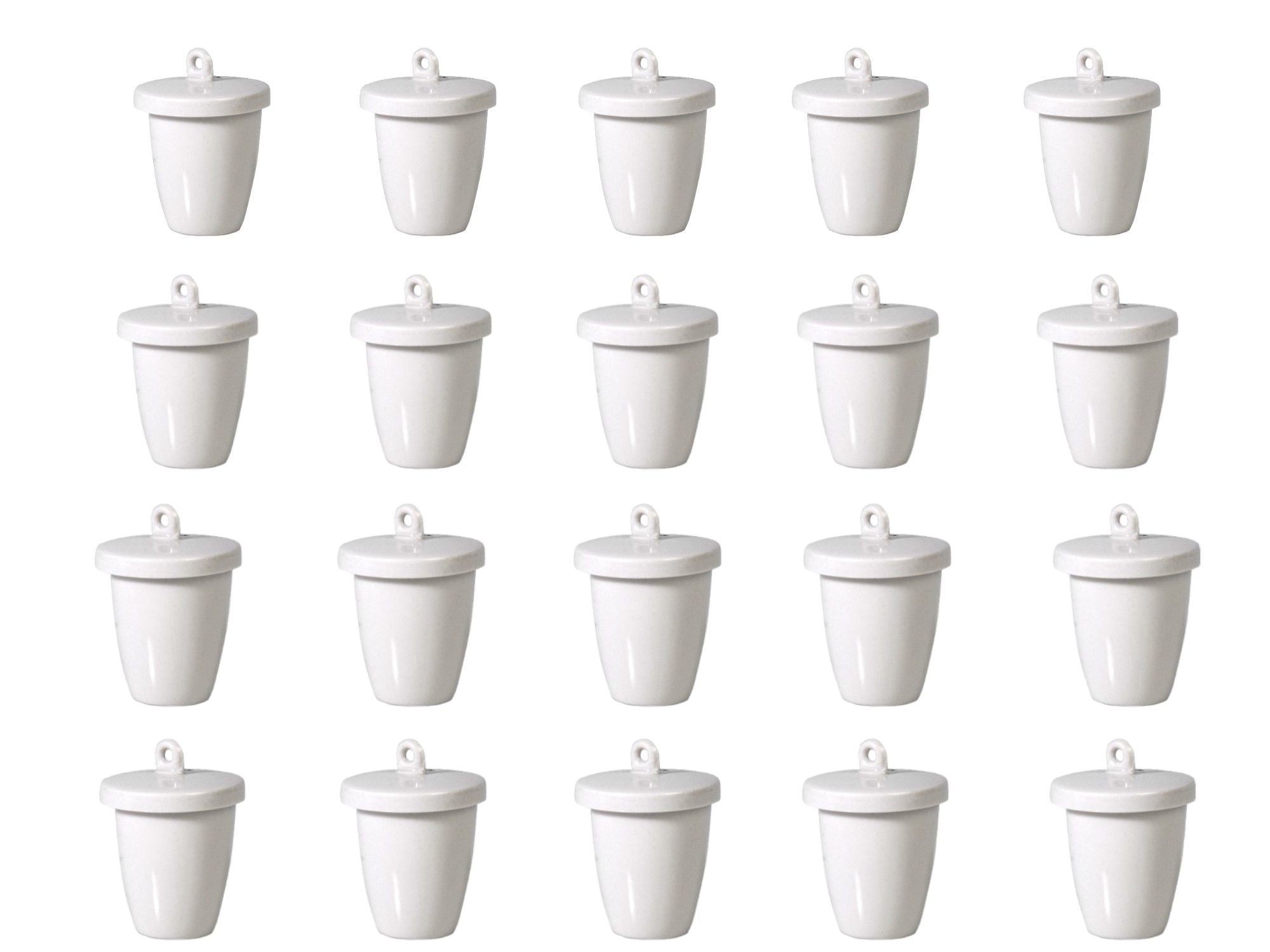 Crucibles with Lids, Porcelain, High-Form, 15ml. Pack of 20.