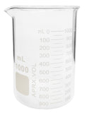 Beaker Griffin Style 1000ml Capacity Borosilicate Glass Graduated. Case of 24.