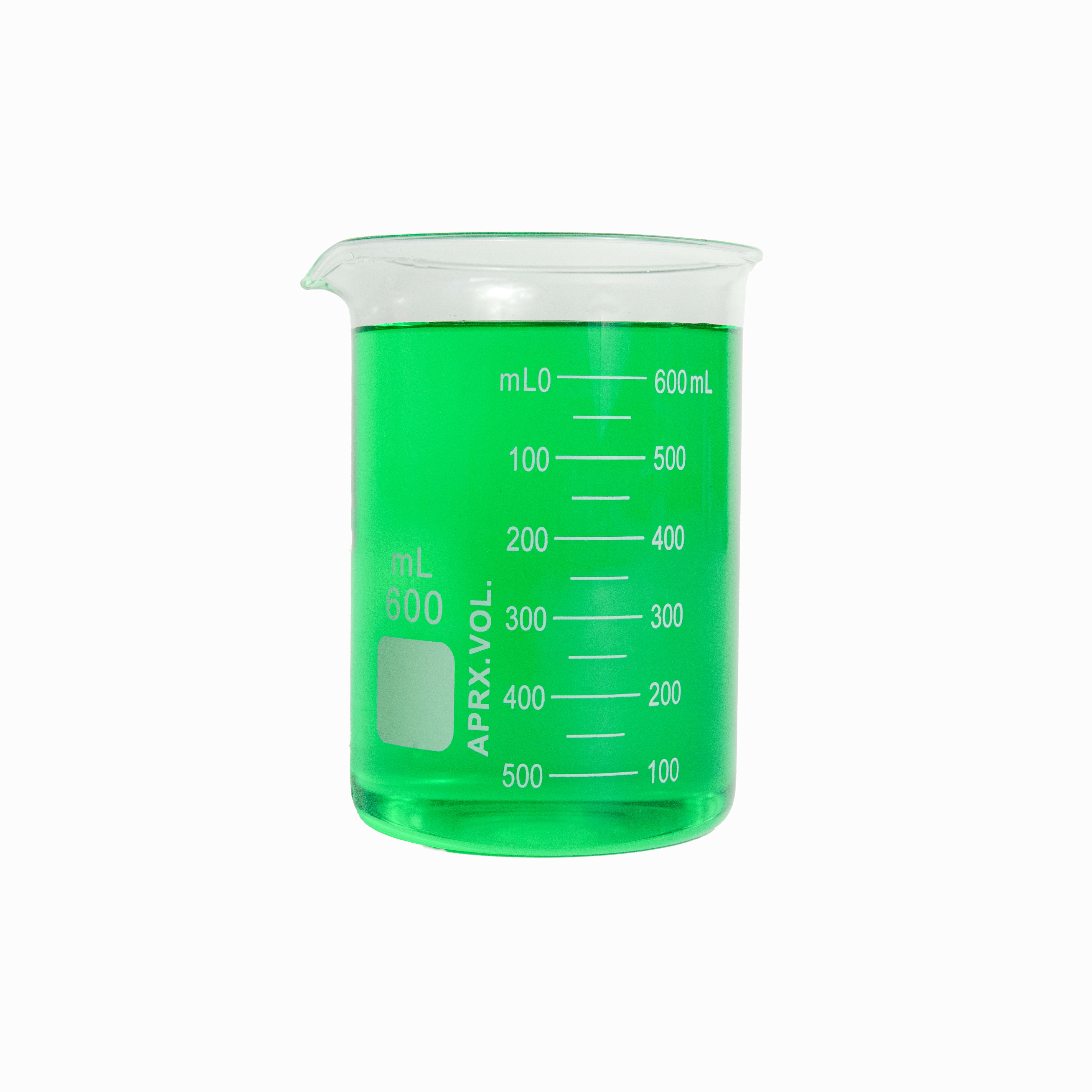 Beaker Griffin Style 600ml Capacity Borosilicate Glass Graduated.  Pack of 6.