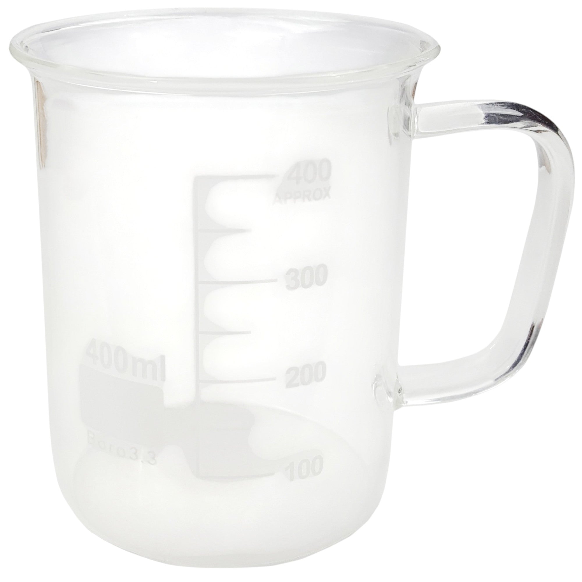 Beaker Mug 400ml Borosilicate Glass.  Case of 40.