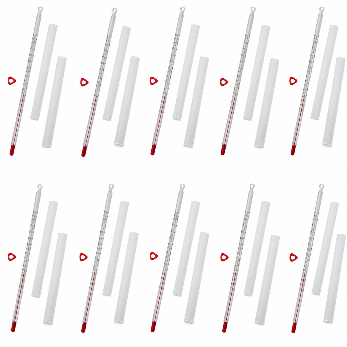 Thermometer, White Back, Partial Immersion, Double Scale -20°C to 110°C. Pack 10.