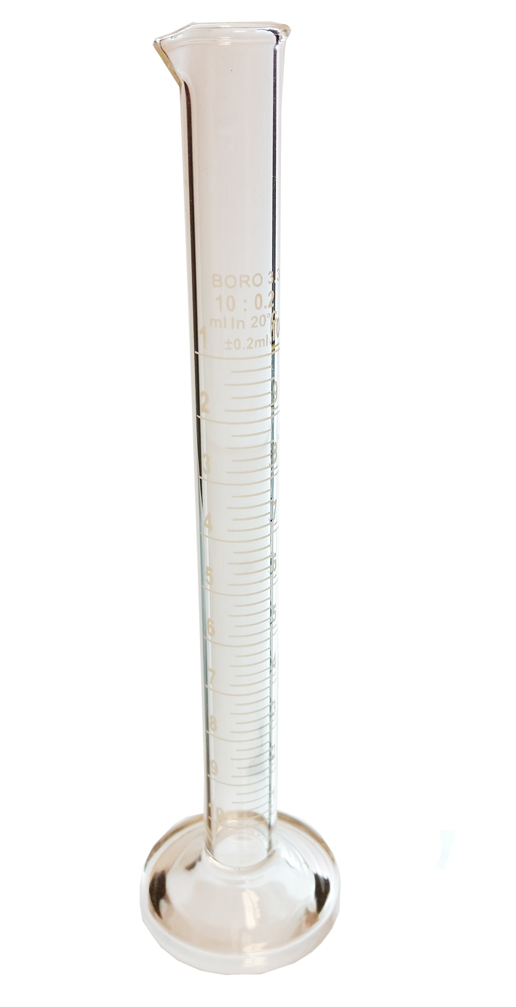 Cylinder Double Scale Borosilicate Glass 10ml Capacity. Case of 192.