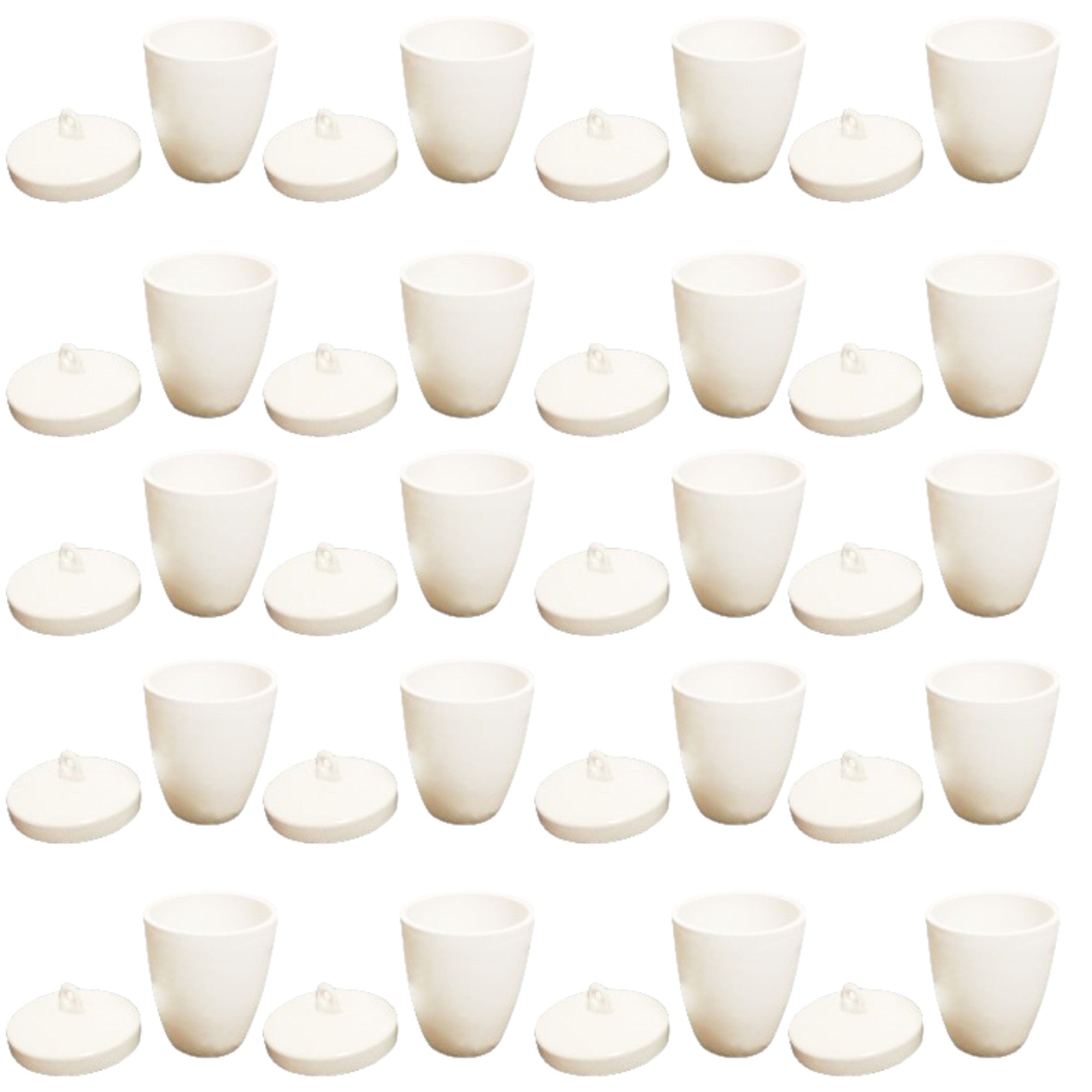 Crucibles with Lids, Porcelain, High-Form, 10ml. Pack of 20.