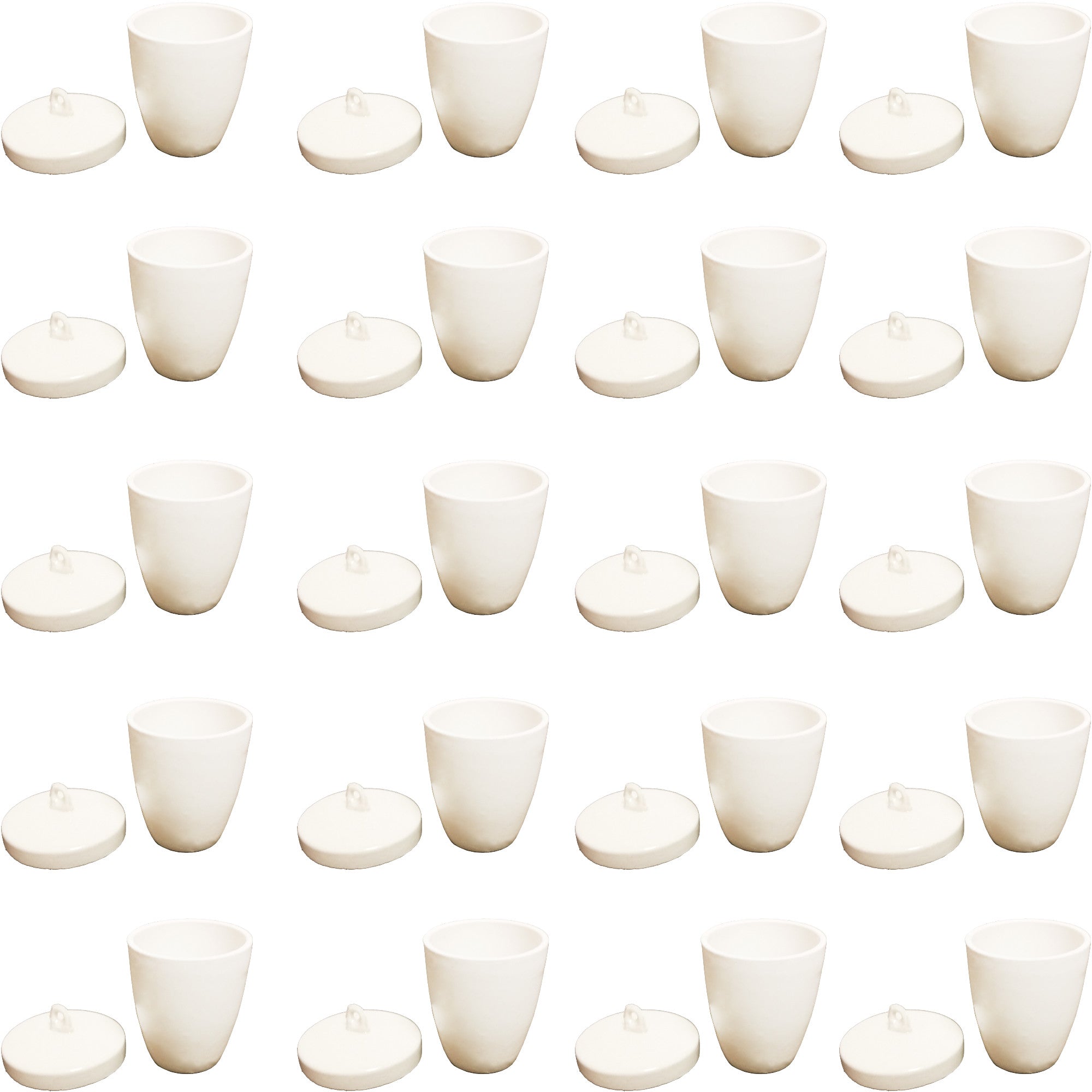 Crucibles with Lids, High-Form, 30ml, Porcelain. Pack of 20.