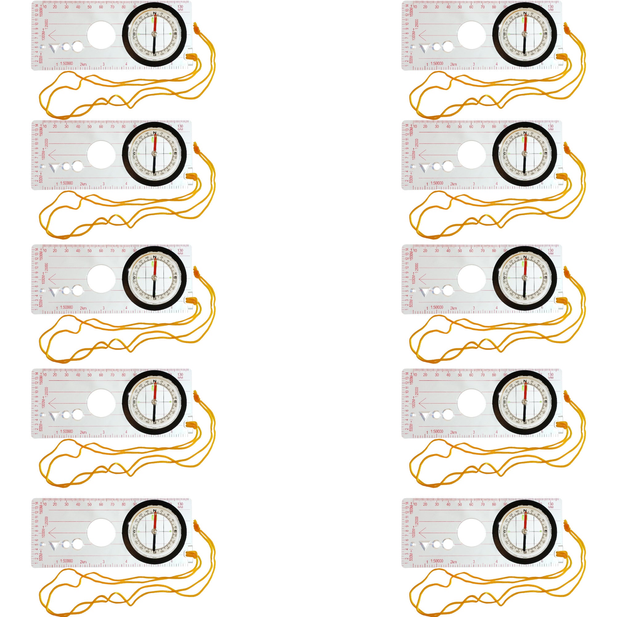 Compass Orienteering or Map Compass. Pack of 10.