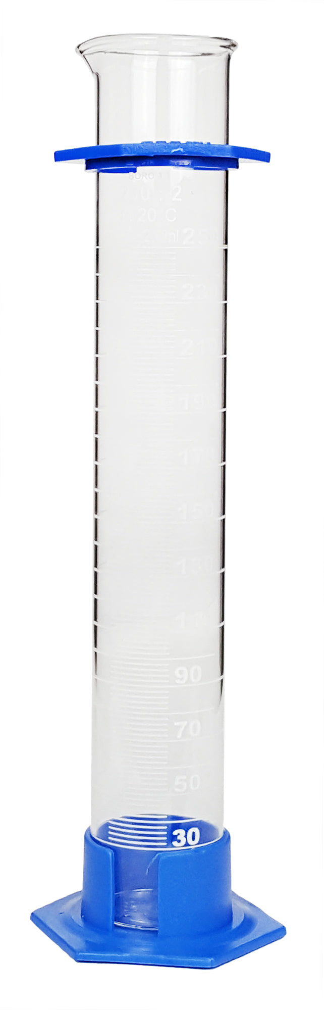 Glass Graduated Cylinder With Plastic Hex Base and Bumper Guard, 25ml, Case of 36 by Go Science Crazy