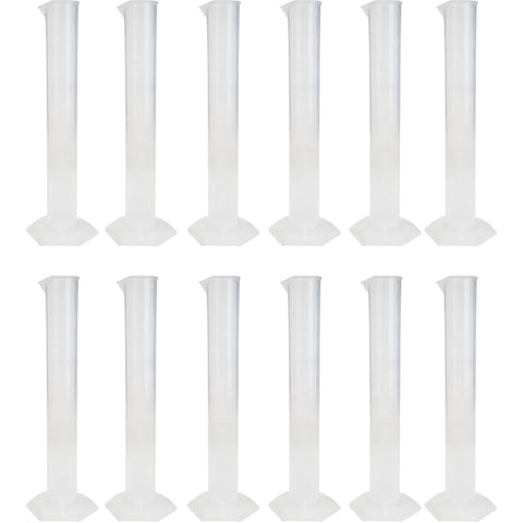 Polypropylene Graduated Cylinder with Hex Base, 50ml Capacity, Pack of 12 by Go Science Crazy