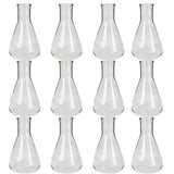 Flask - Erlenmeyer Flask, Conical Shape, Standard Neck, 100ml capacity. Made from Borosilicate Glass, that is resistant to thermal shock and a good fit for any laboratory, science classroom, or homeschool.  Pack of 12.