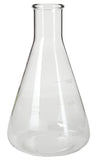 Flask - Erlenmeyer Flask, Conical Shape, Standard Neck, 1000ml capacity. Made from Borosilicate Glass, that is resistant to thermal shock and a good fit for any laboratory, science classroom, or homeschool.  Pack of 6 flasks.