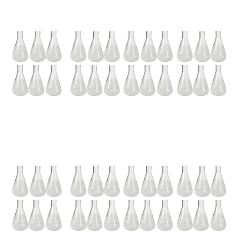 Flask - Erlenmeyer Flask, Conical Shape, Standard Neck, 500ml capacity. Made from Borosilicate Glass, that is resistant to thermal shock and a good fit for any laboratory, science classroom, or homeschool.  Case of 48