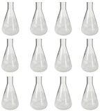 Flask - Erlenmeyer Flask, Conical Shape, Standard Neck, 500ml capacity. Made from Borosilicate Glass, that is resistant to thermal shock and a good fit for any laboratory, science classroom, or homeschool. Pack of 12