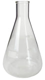 Flask - Erlenmeyer Flask, Conical Shape, Standard Neck, 500ml capacity. Made from Borosilicate Glass, that is resistant to thermal shock and a good fit for any laboratory, science classroom, or homeschool.  Case of 48