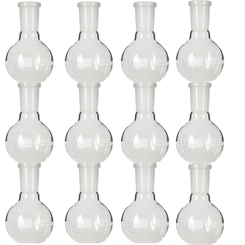 Flat-Bottom Flask, 24/40 Ground Glass Joint, 125ml, Pack of 12 by Go Science Crazy