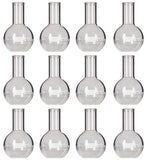 Flask Flat-Bottom Florence Boiling Flask, Standard Neck, 250ml capacity. Made from Borosilicate Glass. A good fit for any laboratory, science classroom, or homeschool. Pack of 12.