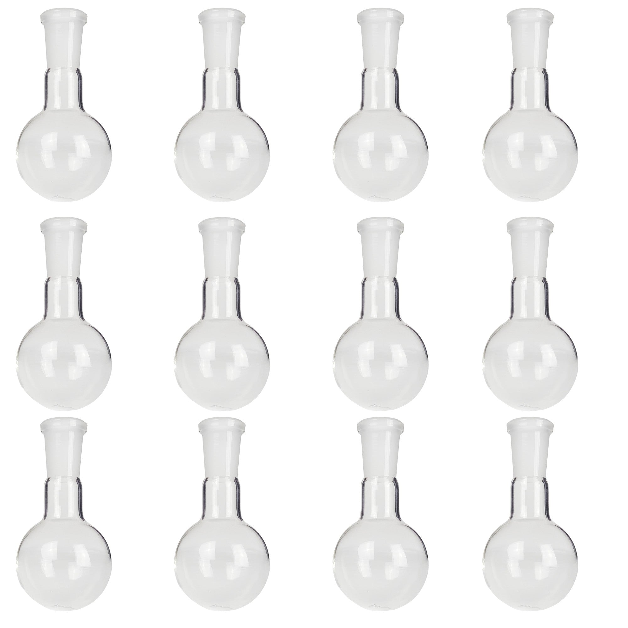Round-Bottom Boiling Flask, 24/40 Ground Glass Joint, 125ml, Pack of 12 by Go Science Crazy