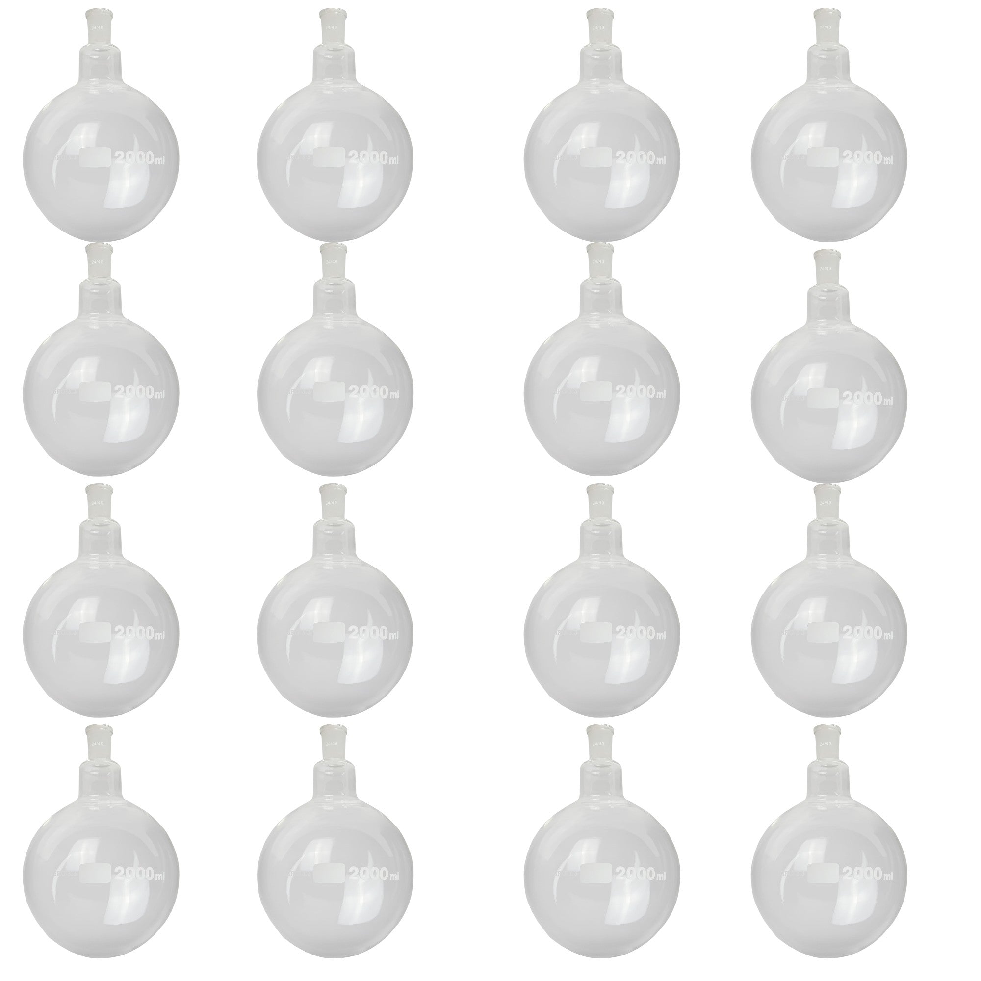 Flask, Round-Bottom Boiling24/40 Ground Glass Joint, 2000ml, Case of 16 by Go Science Crazy