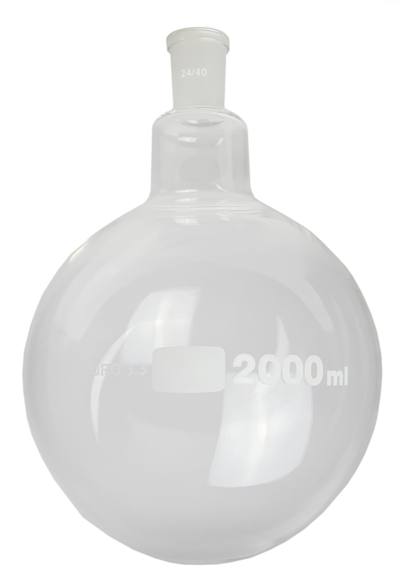 Round-Bottom Boiling Flask, 24/40 Ground Glass Joint, 2000ml by Go Science Crazy