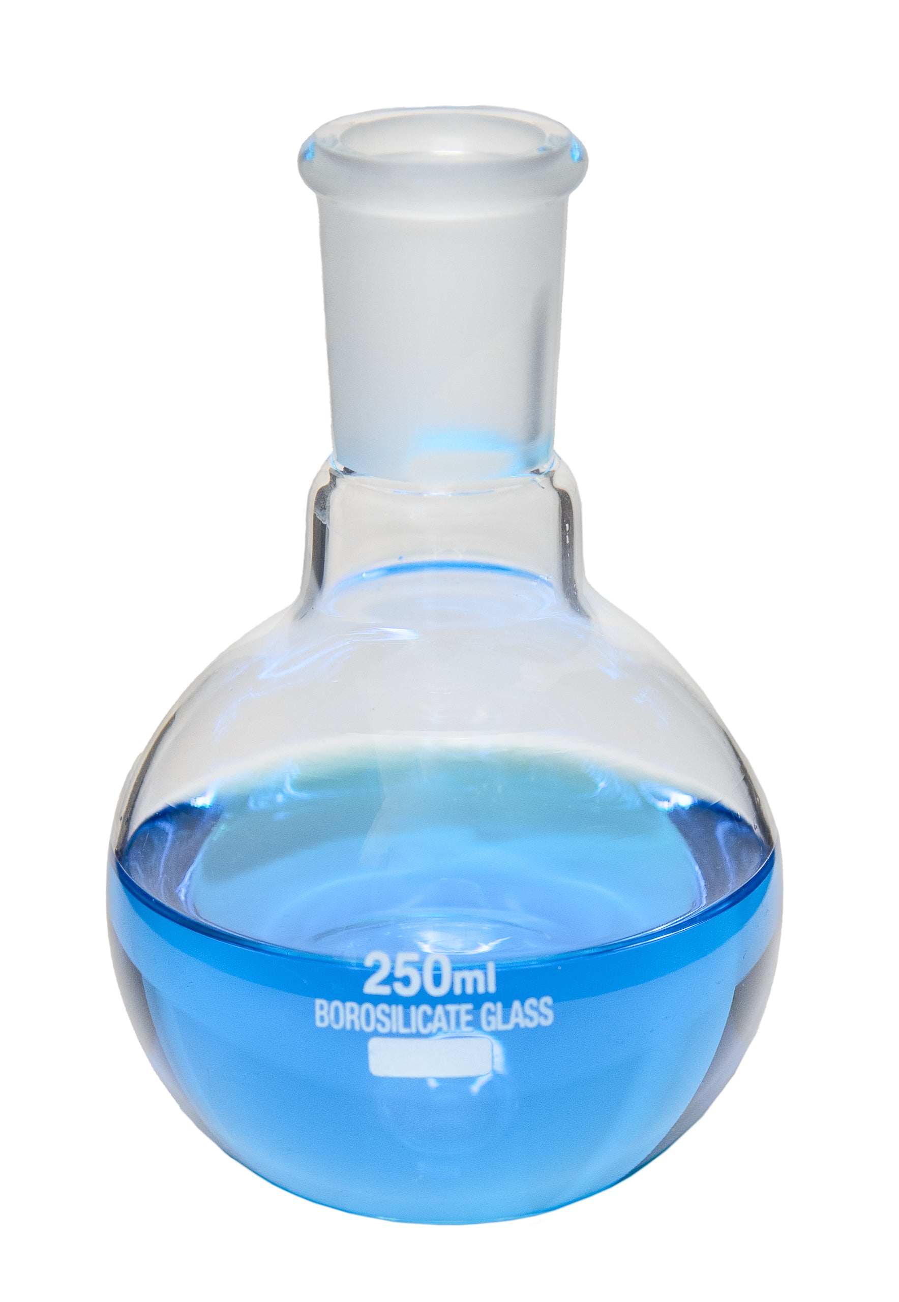 Flask, Boiling, Round Bottom with 24/40 Ground Glass Joint 250ml Capacity.