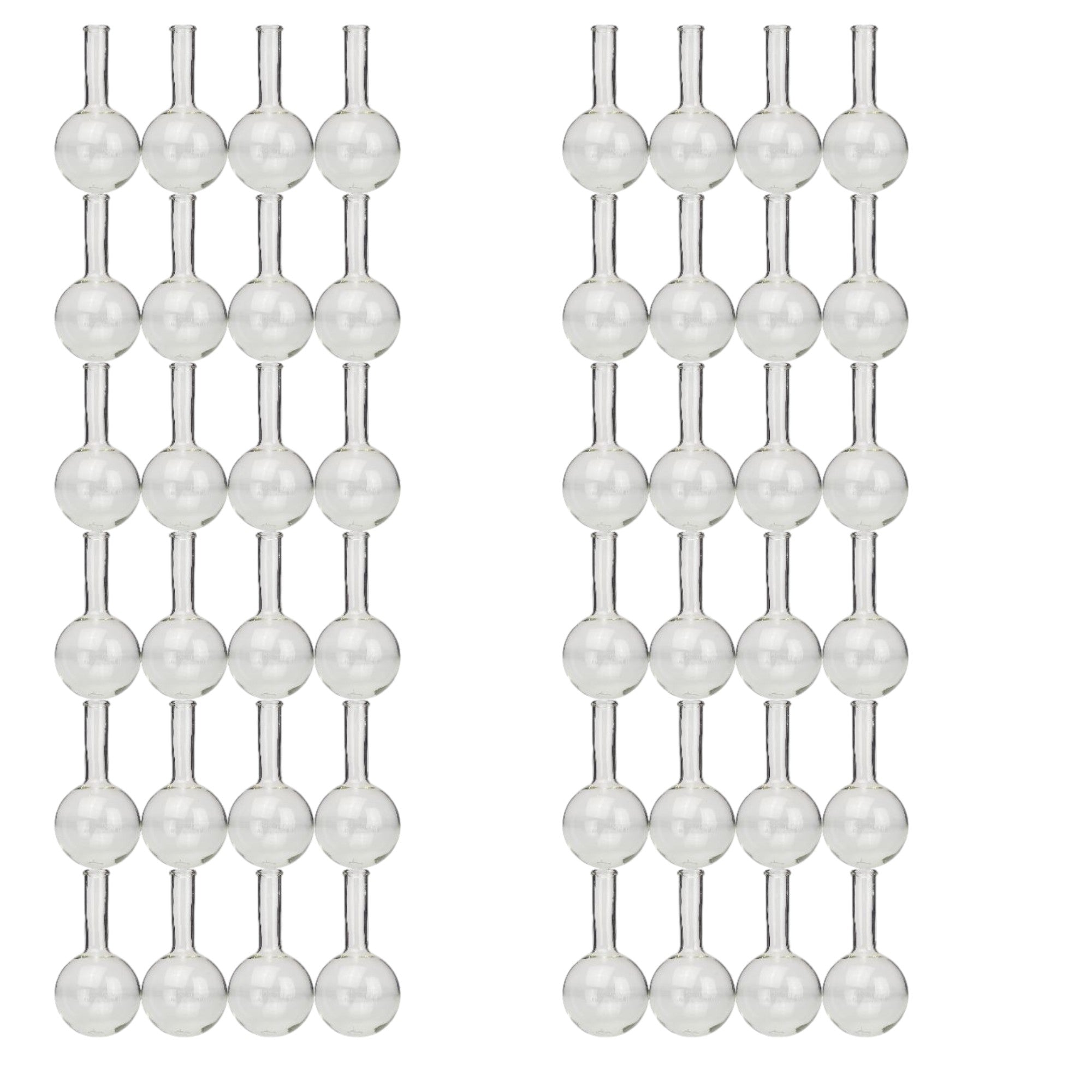 Flask Round-Bottom Florence Boiling Flask, Standard Neck, 250ml capacity. Made from Borosilicate Glass. A good fit for any laboratory, science classroom, or homeschool.  Sold in a Case of 48 flasks.
