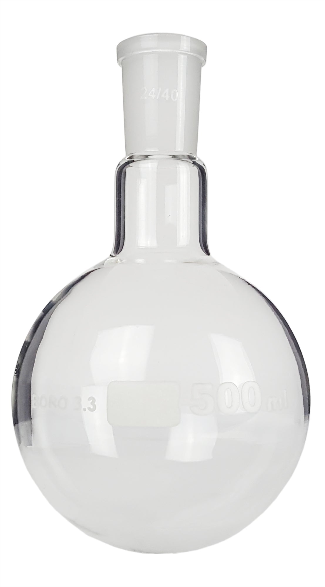 Flask - Round-Bottom Boiling Flask, 24/40 Ground Glass Joint, 500ml. Pack of 6.