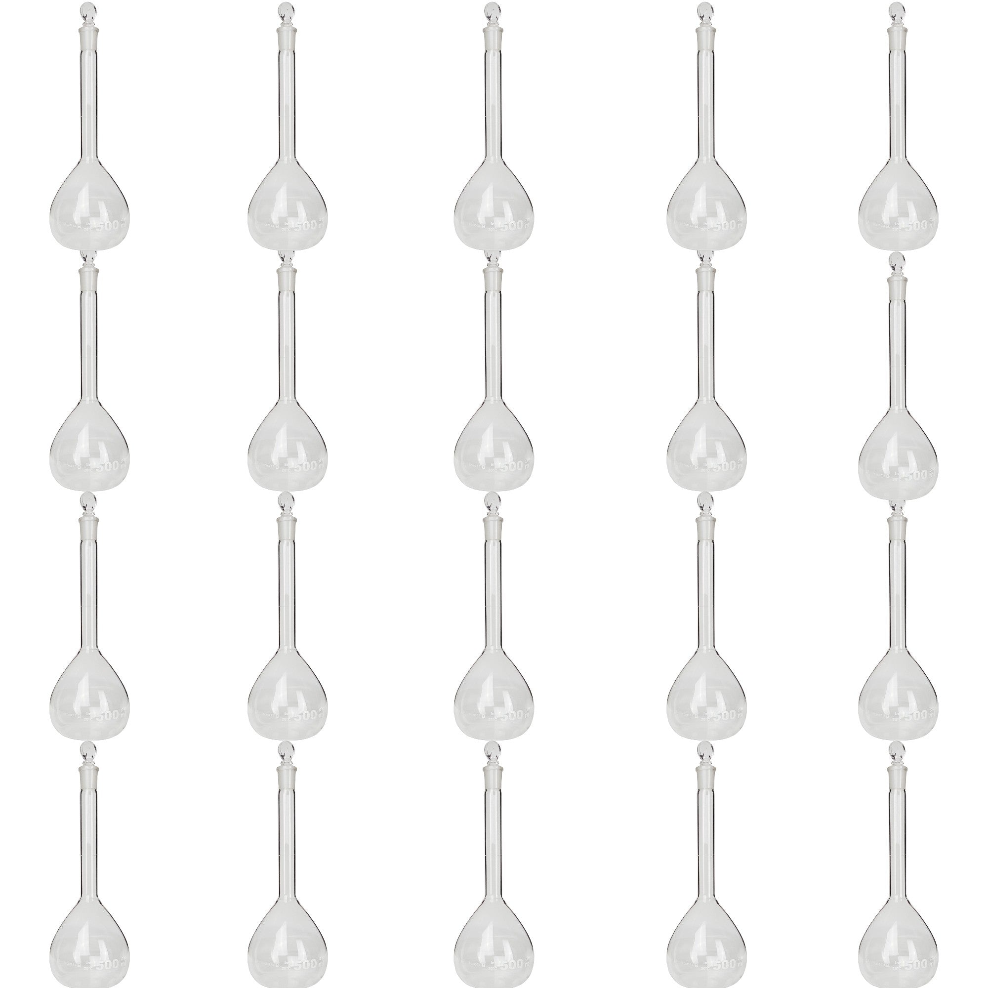 Volumetric Flask with Ground Glass Stopper, 500ml Capacity, Case of 20 by Go Science Crazy