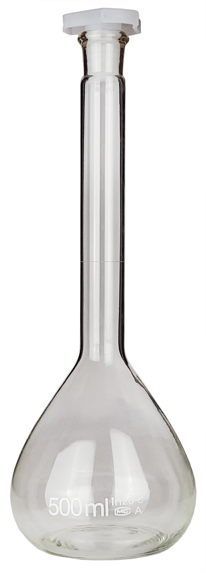 Volumetric Flask with Plastic Stopper, 500ml Capacity, Case of 20 by Go Science Crazy