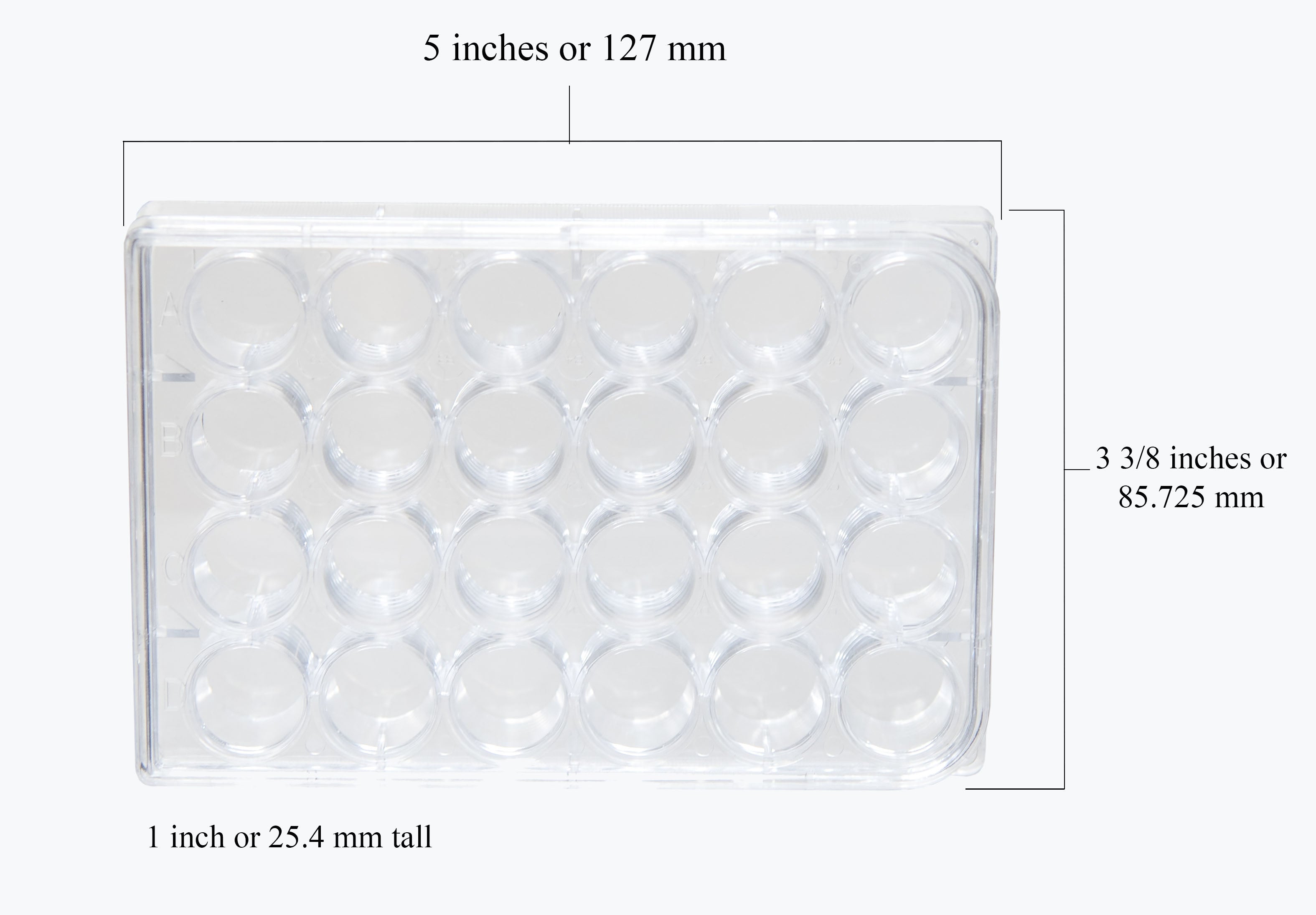 Microplate with 24 Wells and Lid, Clear Polystyrene. Pack of 10.