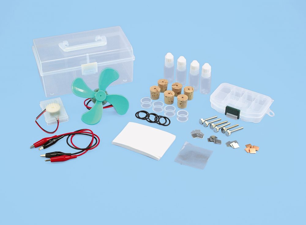 Daniel Cell Full Set. For Chemical Battery Experiments. With Propeller Motor and Electric Buzzer. Made by Narika.