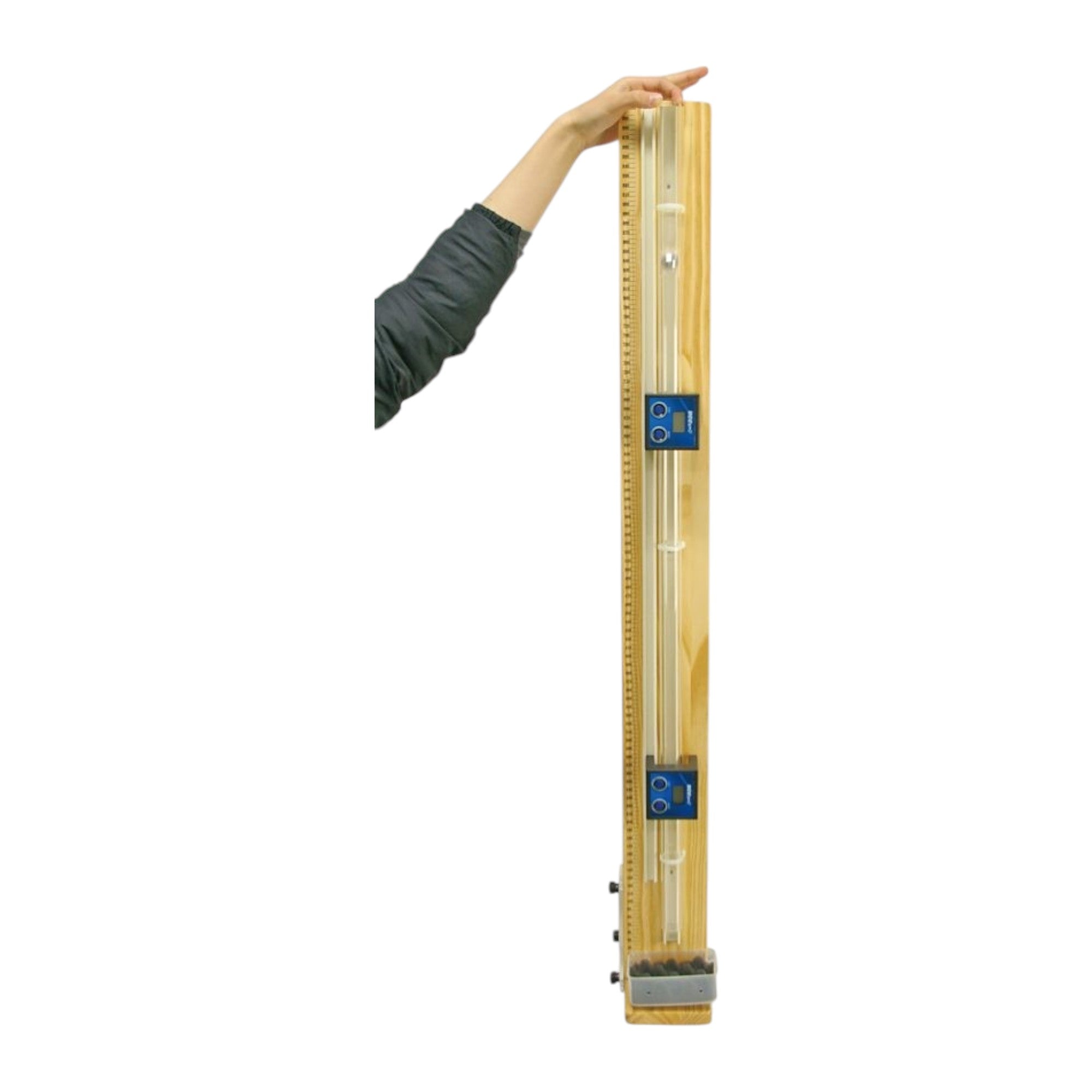 G-Gauge - Gravitational Acceleration of a metal ball in Free Fall.  BeeSpi Photogates are included. Made by Narika Corporation.